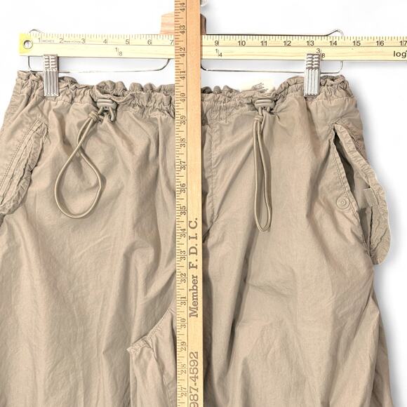 GAP Y2K 2007 Convertible Parachute Cargo Pants Khaki Drawstring Baggy Womens XXL - Picture 11 of 14